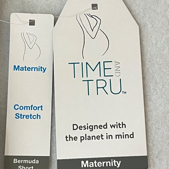 Time Tru Women's Maternity Distressed Raw Hem Stretch Black Shorts Size XXL NWT - Picture 5 of 11